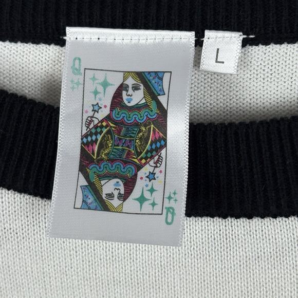 Queen of Sparkles Bears Short Sleeve Sweater Large L Black Orange - Picture 5 of 6